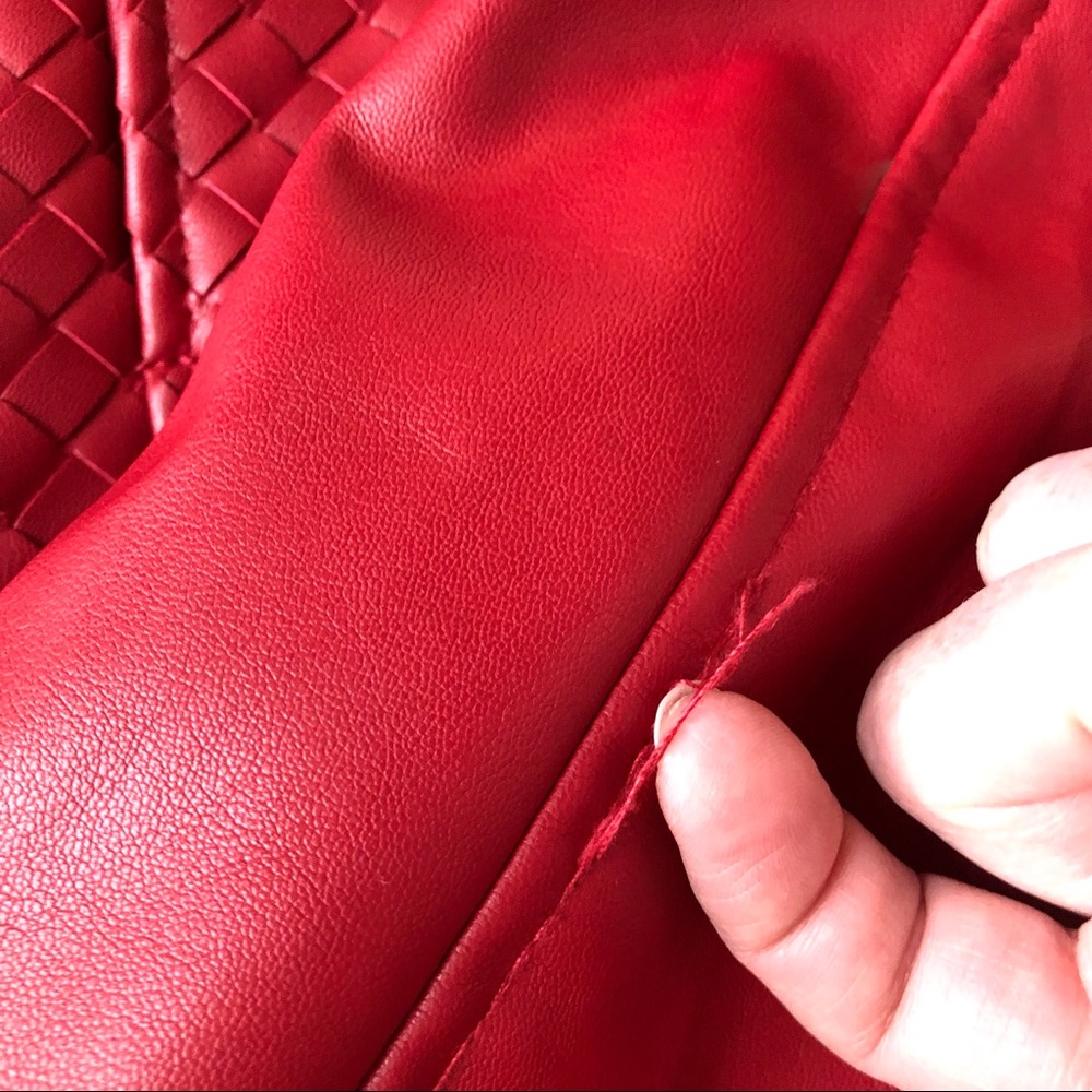 Colleen Lopez Faux Leather Woven Jacket - Picture 12 of 14